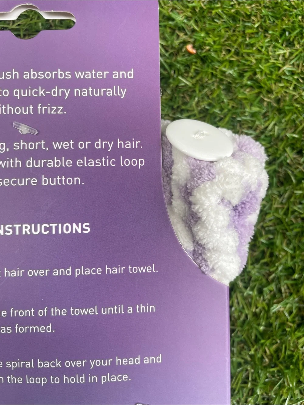 Purple & White Zigzag Hair Towel